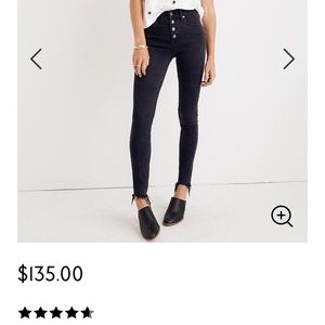 classic black full button Madewell jeans